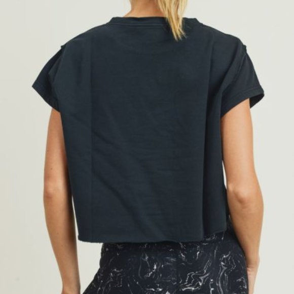 Cap Sleeve Crop Top With Raw Edges, 100% C… - Picture 9 of 12